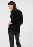 Izabel London Black Button Detail Ruched 3/4 Sleeve Top - 10 Image 2