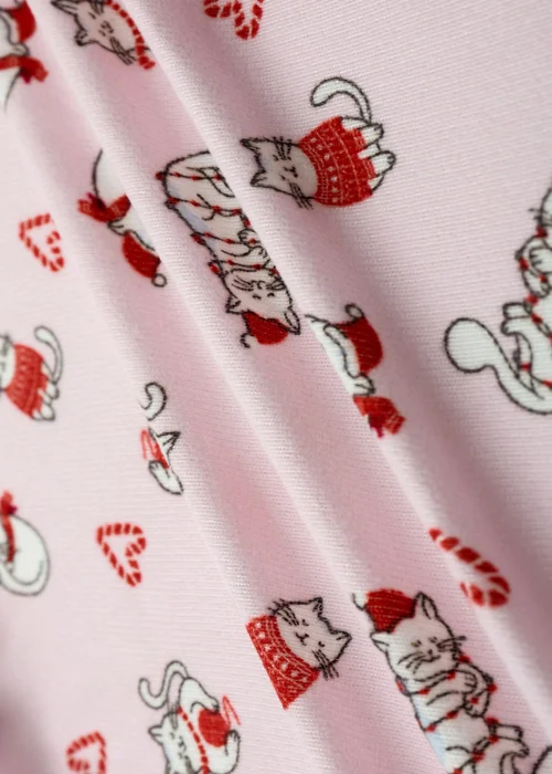 My Christmas Pyjamas Pink Feline Festive Two-Piece Long Matching Pyjama Set - Size 20-22 Image 4