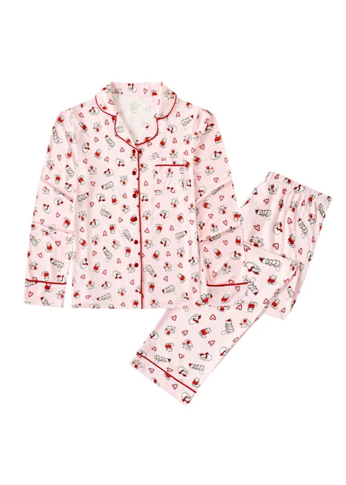 My Christmas Pyjamas Pink Feline Festive Two-Piece Long Matching Pyjama Set - Size 20-22 Image 2