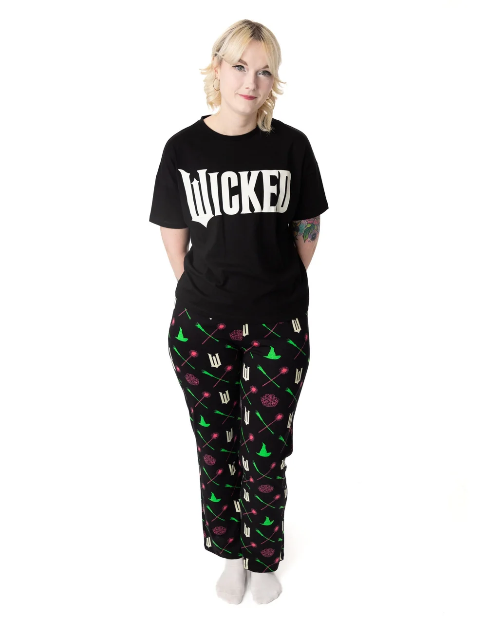 Vanilla Underground Wicked Adults Logo Long Leg Black PJs - Extra small Image 1