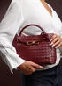 Where's That From Luna Maroon Woven PU Tote Bag Gold Detail - One Size Image 1