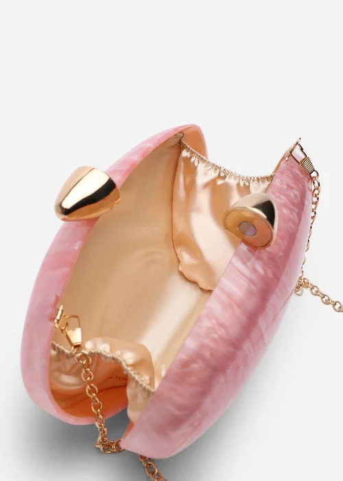 Where's That From Benna Pink Marble Acrylic Clutch Bag - One Size Image 4