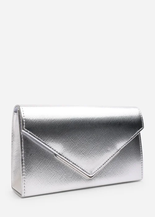 Where's That From Womens Linen Gold Metallic Faux Leather Clutch Bag - One Size Image 3