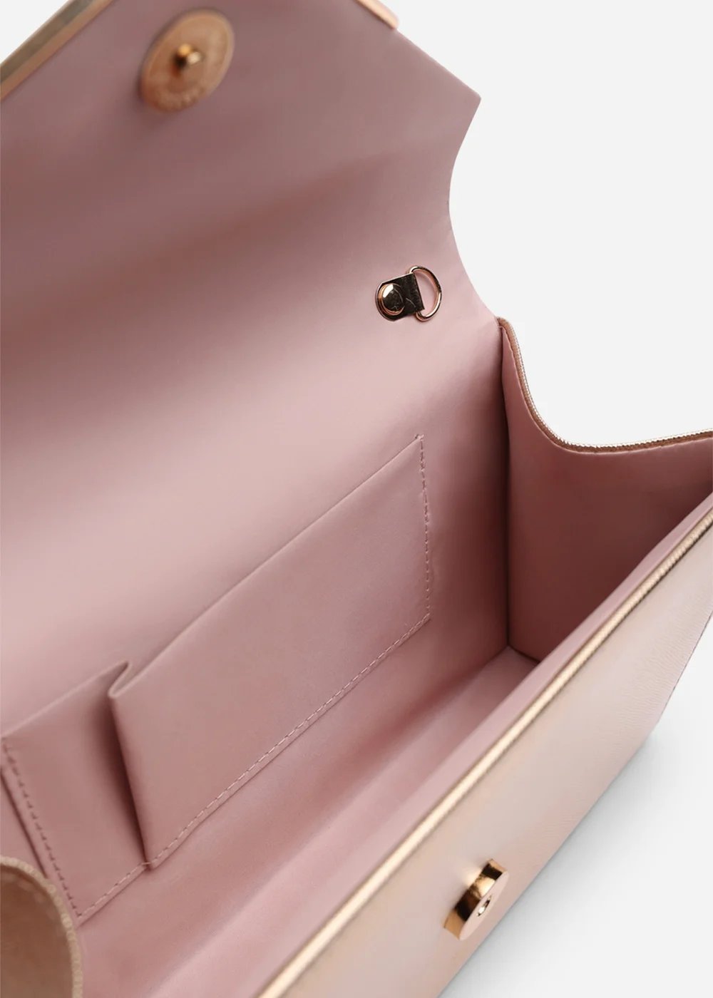Where's That From Womens Linen Gold Metallic Faux Leather Clutch Bag - One Size Image 4