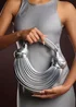 Where's That From Womens Blossom Curved Silver Metallic Shoulder Bag - One Size Image 1