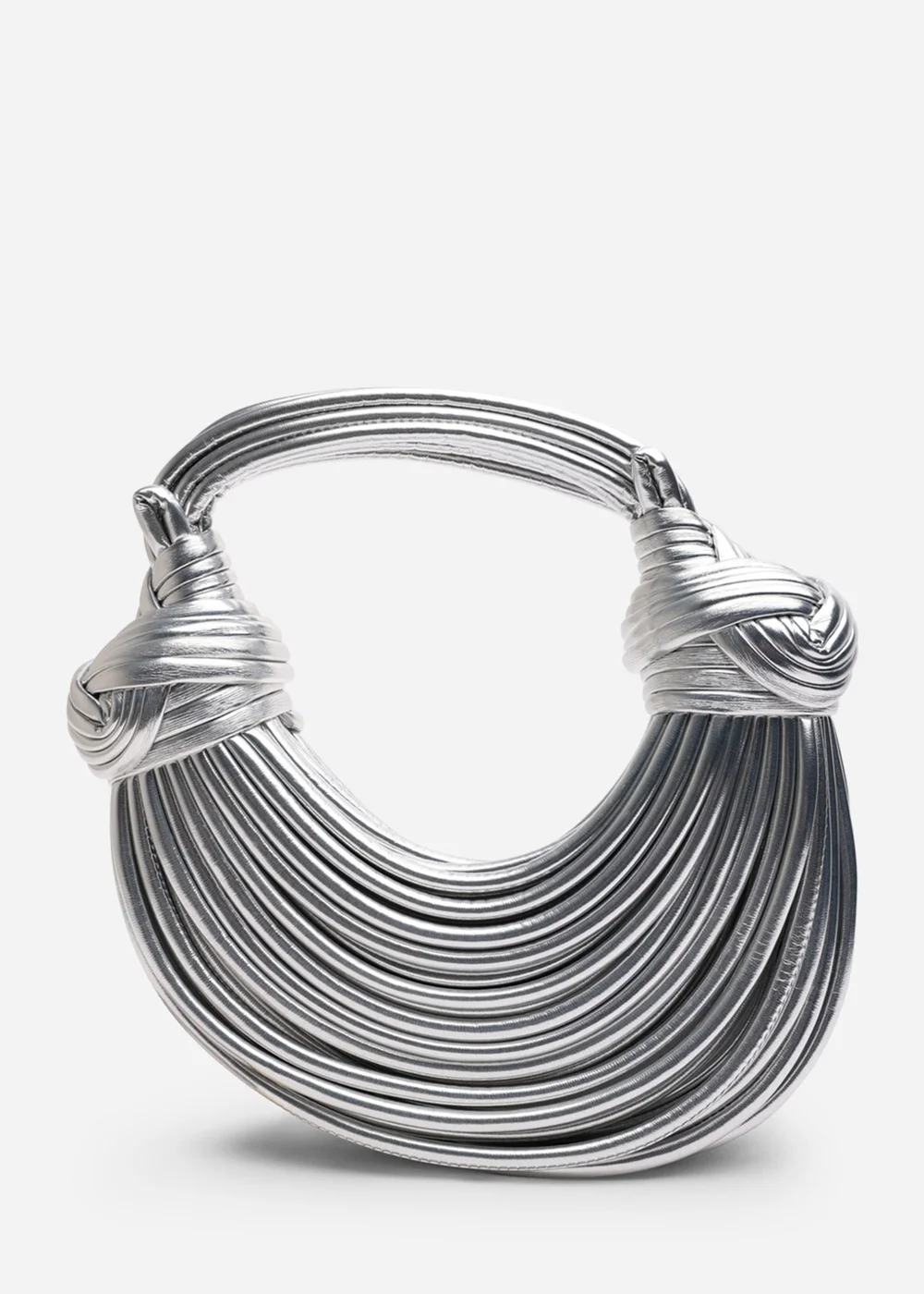 Where's That From Womens Blossom Curved Silver Metallic Shoulder Bag - One Size Image 2