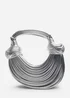 Where's That From Womens Blossom Curved Silver Metallic Shoulder Bag - One Size Image 2