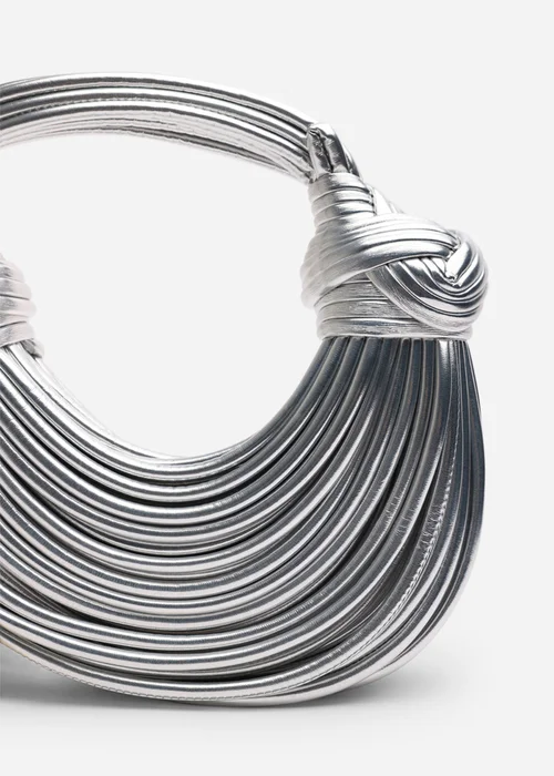 Where's That From Womens Blossom Curved Silver Metallic Shoulder Bag - One Size Image 3