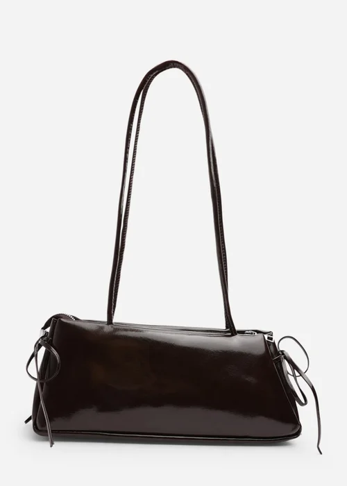 Where’s That From Bay Dark Brown Patent Shoulder Bag - One Size Image 2