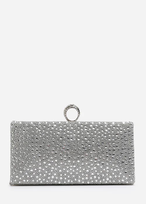 Where’s That From Reve Silver Crystal Clutch Bag - One Size Image 2