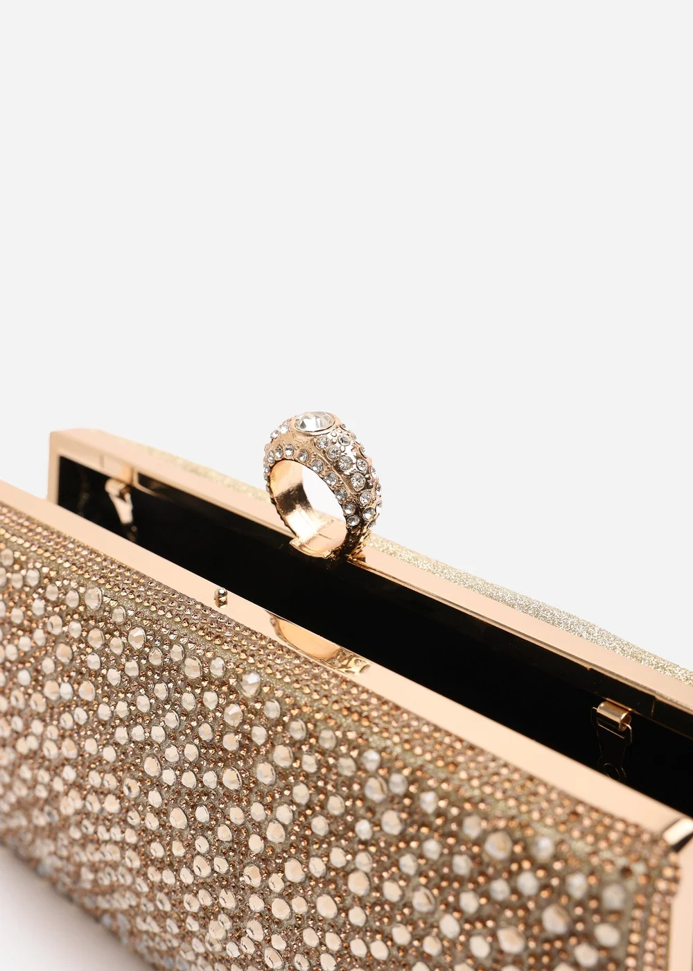 Where’s That From Reve Gold Crystal Clutch Bag - One Size Image 5