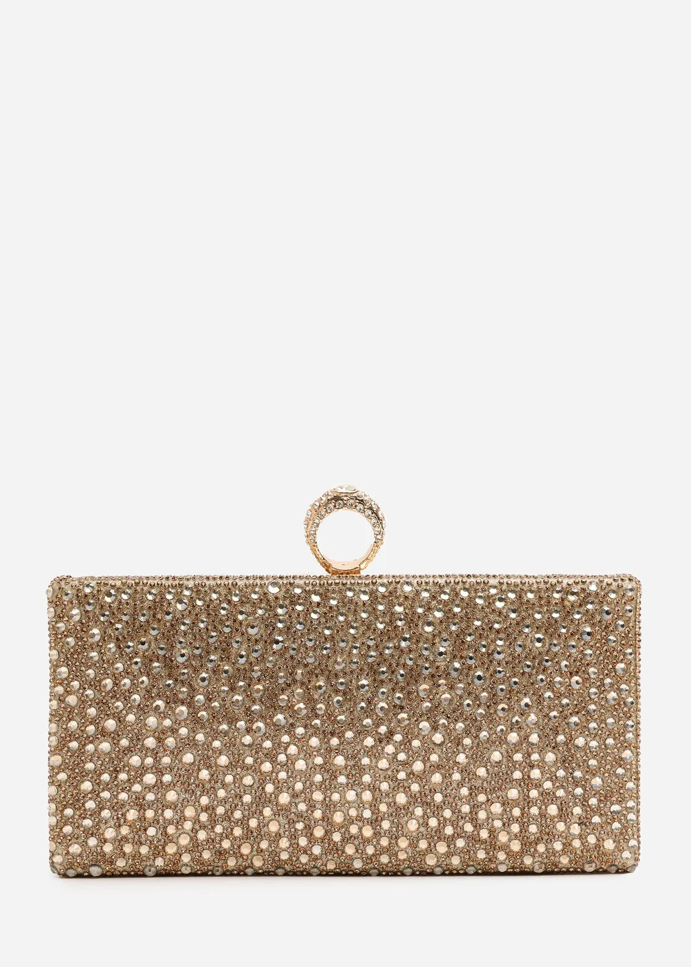 Where’s That From Reve Gold Crystal Clutch Bag - One Size Image 2