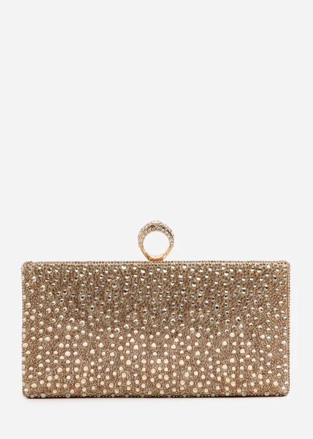 Where’s That From Reve Gold Crystal Clutch Bag