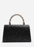 Where’s That From Pluie Black Glitter Evening Bag - One Size Image 4