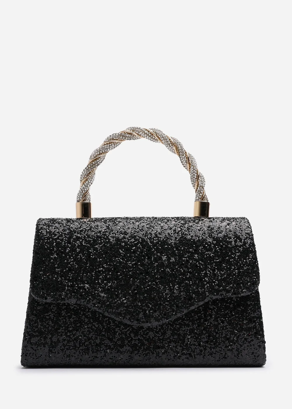 Where’s That From Pluie Black Glitter Evening Bag - One Size Image 2