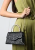 Where’s That From Pluie Black Glitter Evening Bag - One Size Image 1