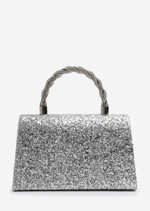 Where’s That From Pluie Silver Glitter Evening Bag - One Size Image 4