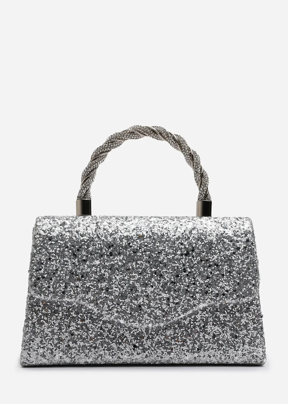 Where’s That From Pluie Silver Glitter Evening Bag - One Size Image 2