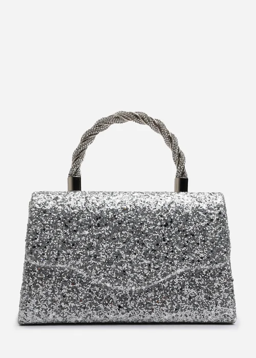 Where’s That From Pluie Silver Glitter Evening Bag - One Size Image 2