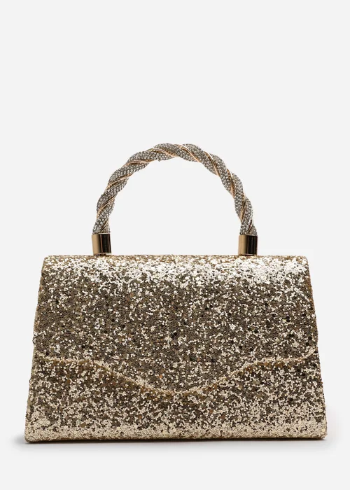 Where’s That From Pluie Gold Glitter Evening Bag - One Size Image 2