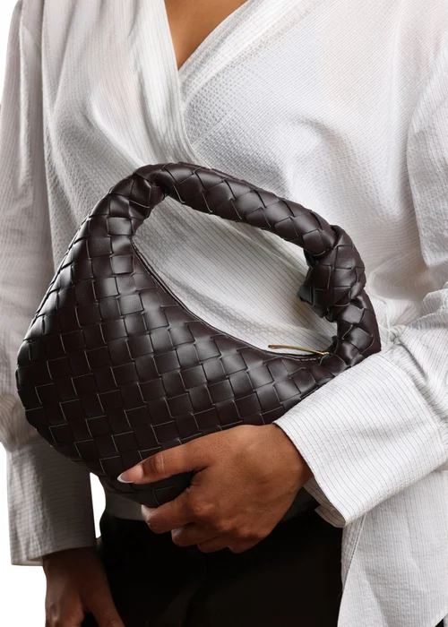 Where’s That From Aura Dark Brown Classic Woven Hobo Bag - One Size Image 1