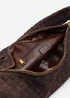 Where's That From Womens Aqua Knotted Strap Woven Shoulder Bag In Dark Brown Faux Suede - One Size Image 4