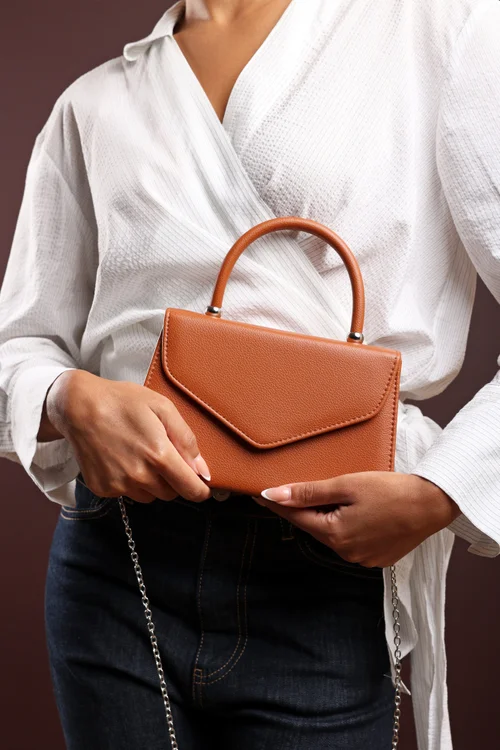 Where's That From Womens Marina Structured Top Handle Shoulder Bag In Dark Brown - One Size Image 2