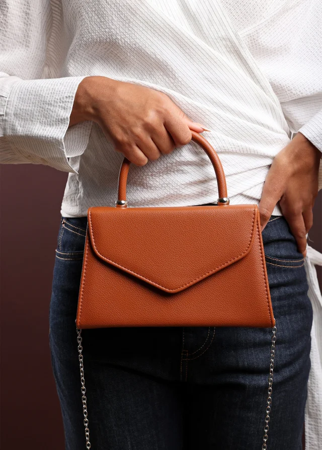 Where’s That From Marina Dark Brown Structured Shoulder Bag