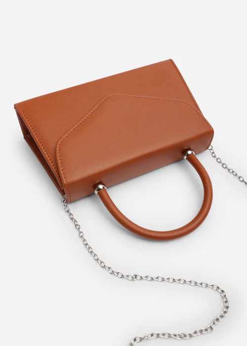 Where's That From Womens Marina Structured Top Handle Shoulder Bag In Dark Brown - One Size Image 5