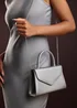 Where's That From Womens Marina Structured Top Handle Shoulder Bag In Silver - One Size Image 6