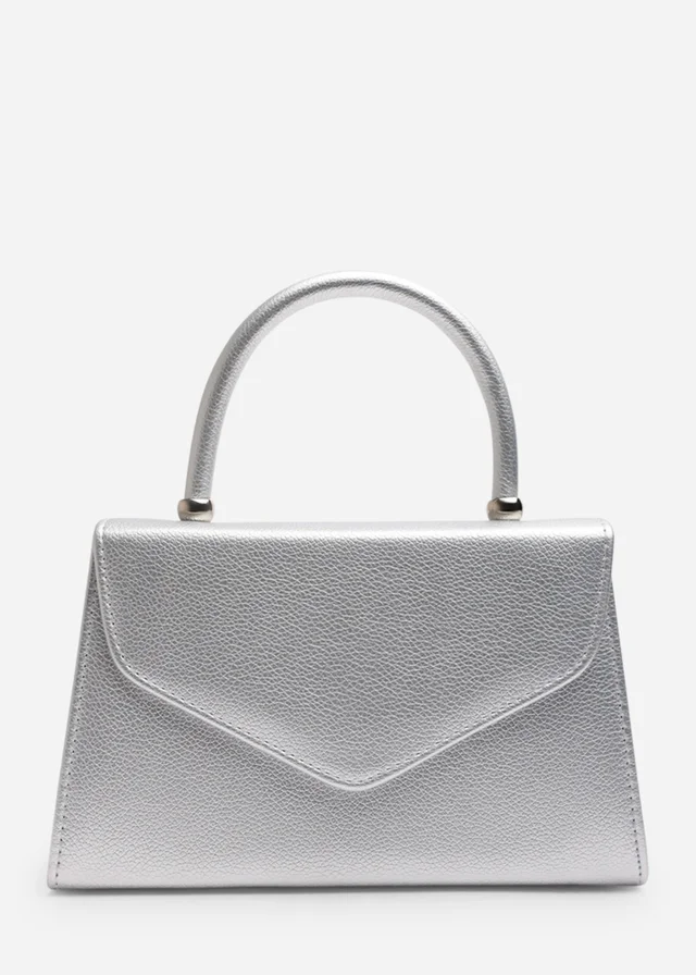 Where's That From Womens Marina Structured Top Handle Shoulder Bag In Silver