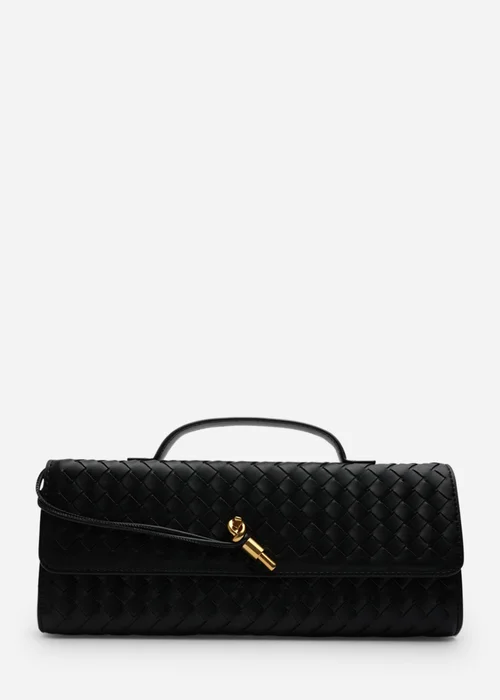 Where’s That From Petal Black Woven Clutch Bag - One Size Image 2