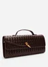 Where’s That From Petal Dark Brown Woven Clutch Bag - One Size Image 3