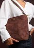 Where’s That From Fern Brown Suede Turn Lock Shoulder Bag - One Size Image 1