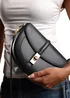 Where's That From Womens Breeze Black Faux Leather Shoulder Bag With Gold Lock Detail - One Size Image 1