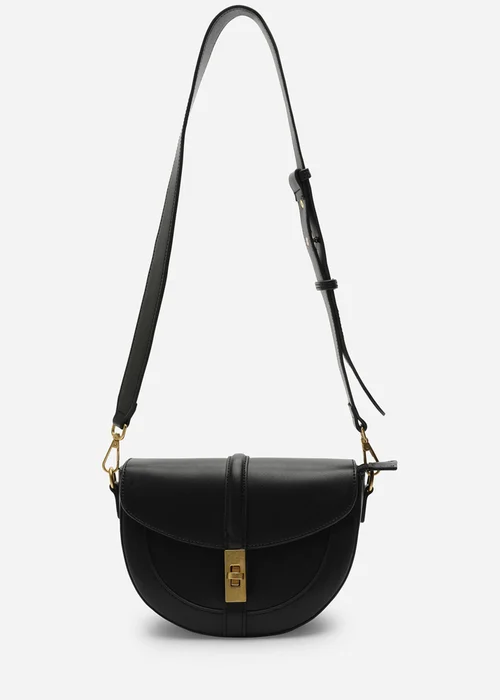 Where's That From Womens Breeze Black Faux Leather Shoulder Bag With Gold Lock Detail - One Size Image 2