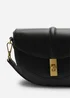 Where's That From Womens Breeze Black Faux Leather Shoulder Bag With Gold Lock Detail - One Size Image 4