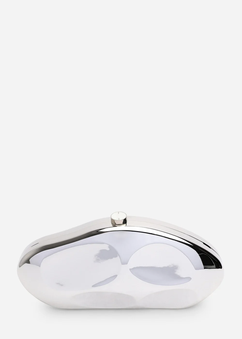 Where’s That From Nude Silver Sculpted Evening Clutch Bag - One Size Image 2
