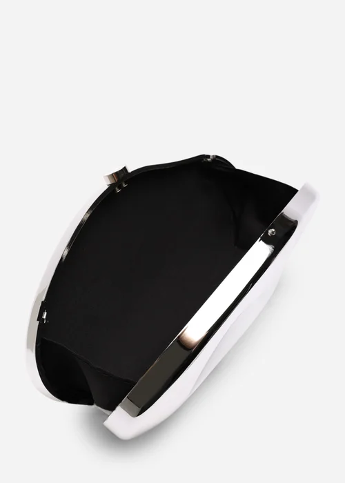 Where’s That From Nude Silver Sculpted Evening Clutch Bag - One Size Image 4