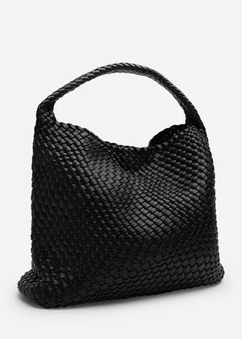 Where’s That From Stone Black PU Weave Shoulder Bag - One Size Image 3