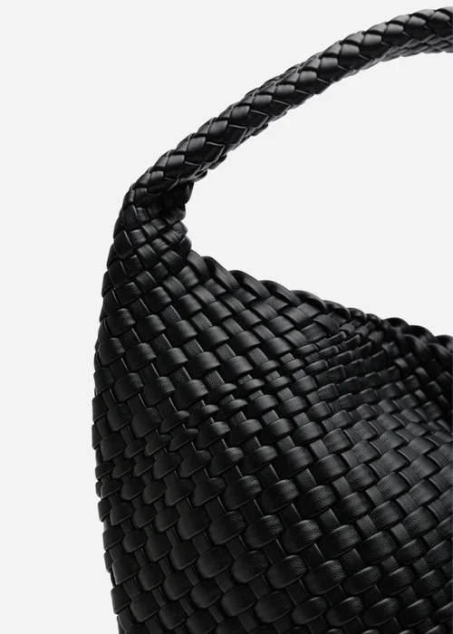 Where’s That From Stone Black PU Weave Shoulder Bag - One Size Image 4