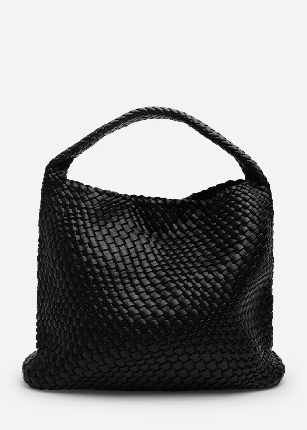 Where’s That From Stone Black PU Weave Shoulder Bag - One Size Image 2