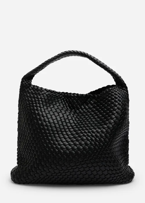 Where’s That From Stone Black PU Weave Shoulder Bag - One Size Image 2