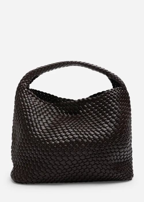 Where’s That From Stone Dark Brown PU Weave Shoulder Bag - One Size Image 2