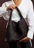 Where’s That From Stone Dark Brown PU Weave Shoulder Bag - One Size Image 5