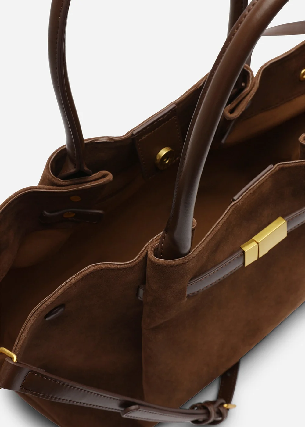 Where’s That From Dove Brown Faux Suede Tote Bag - One Size Image 5