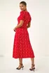 Roman Red Spotted Sweetheart Stretch Midi Dress - 20 Image 3