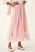 Roman Light Pink Polka Dot Print Elasticated Mesh Skirt - 20 Image 1