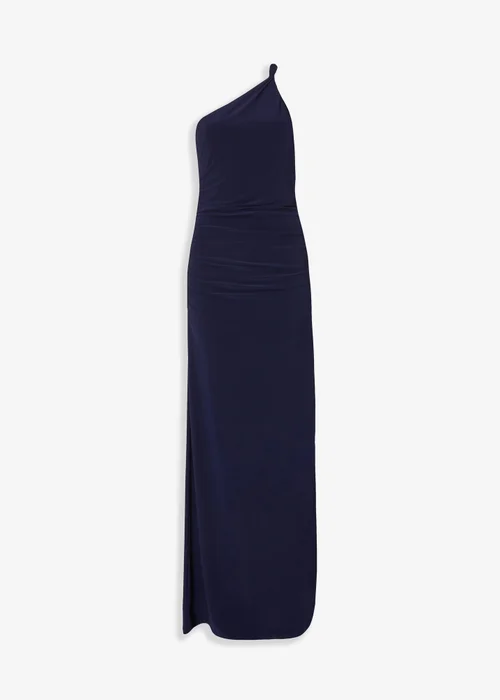 Quiz Navy Twisted One Shoulder Maxi Dress - Size 16 Image 4