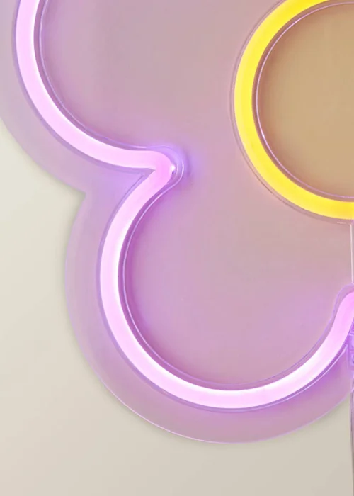 ValueLights Neon Pink Flower Wall Light Integrated LED Novelty Light - One Size Image 4